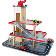 houten parkeergarage speelgoed