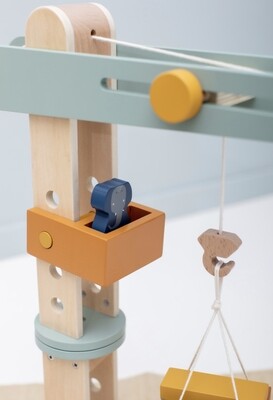 houten speelgoed hijskraan