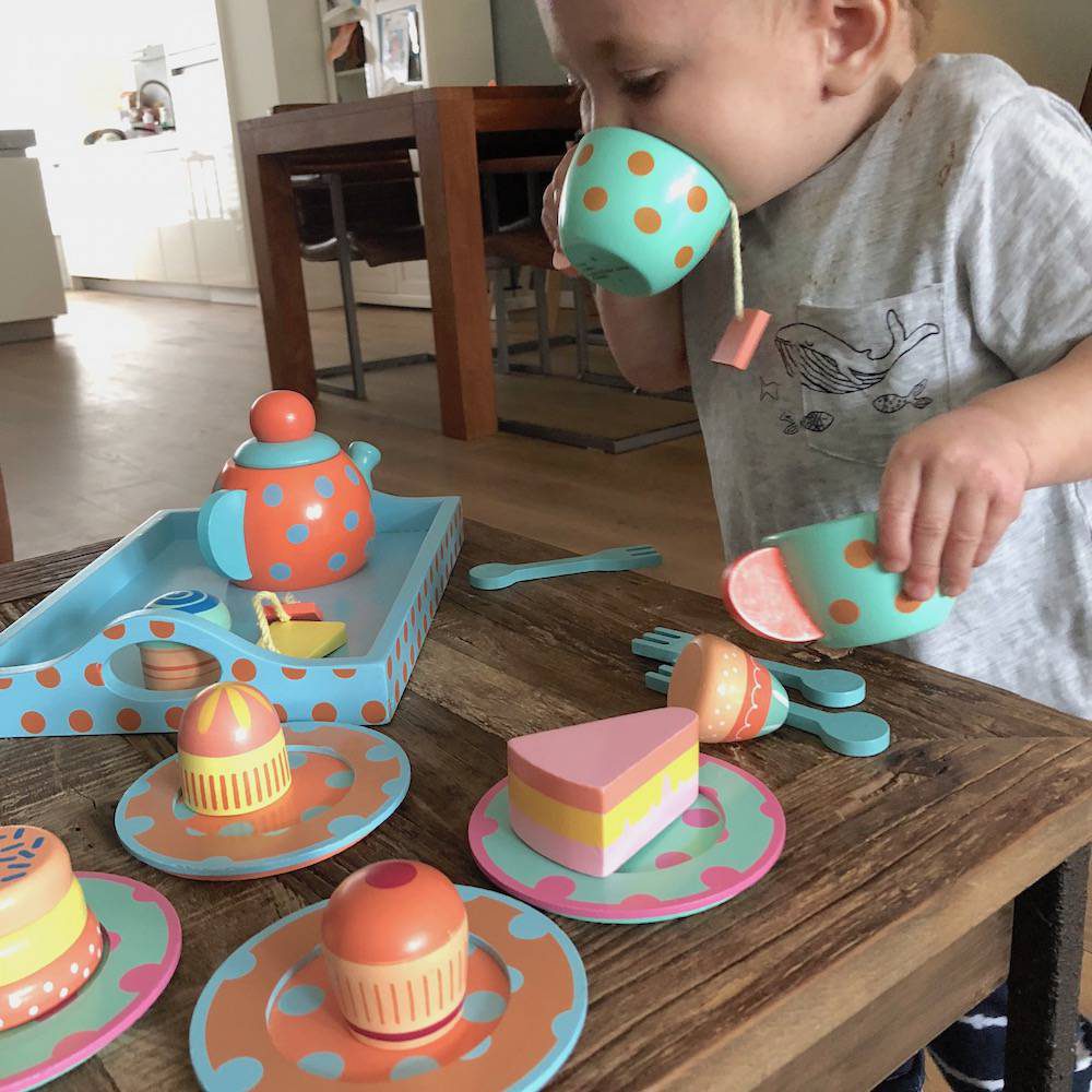 houten theeservies speelgoed